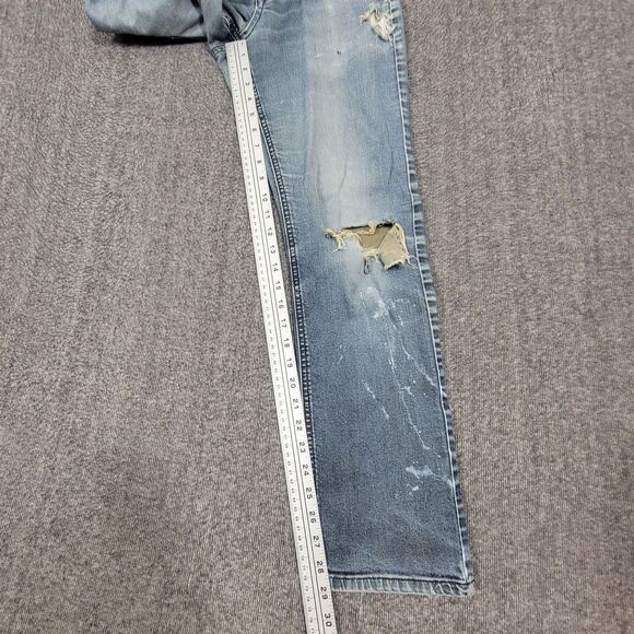 Vintage Empyre Jeans Mens 29x29* Blue Slim Straight Distressed Thrashed 90s Y2K - Picture 6 of 15